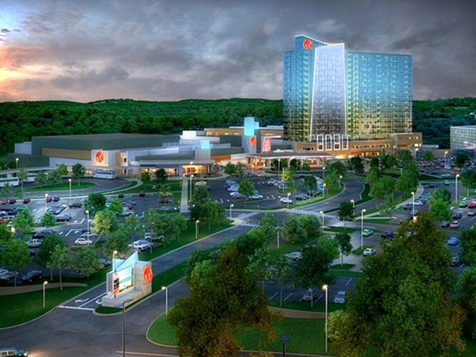 exterior of Resort World Catskills